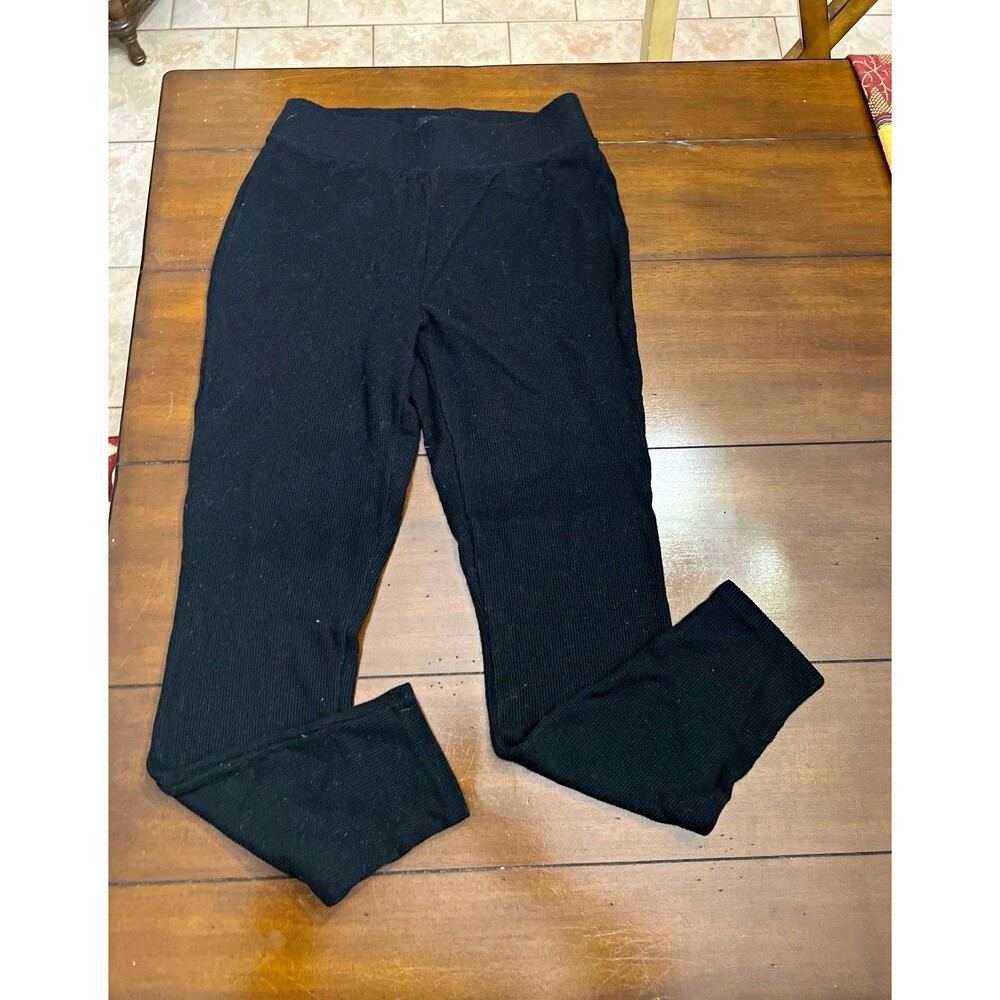 Express Black Waffle Knit High Waisted Thermal Leggings Lounge Pants Small
